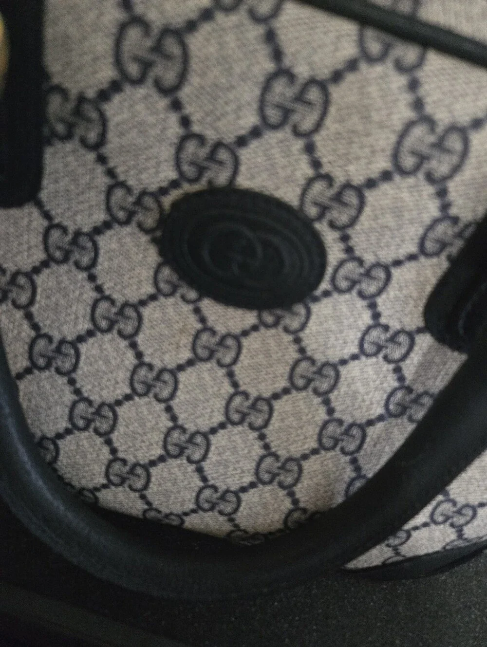 Vintage Gucci Boston Doctor Bowling Satchel GG Monogram Navy With Gold Hardware